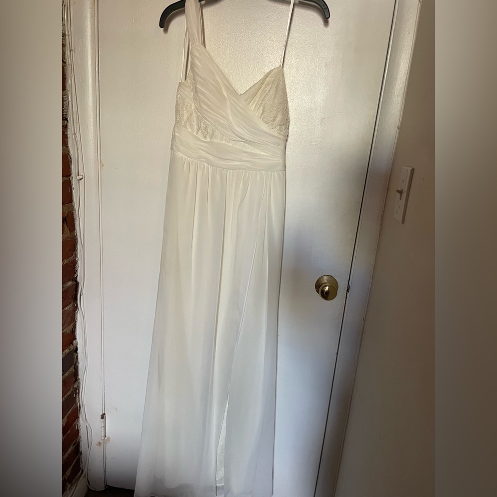 white long hailey by Adrianna papell dress